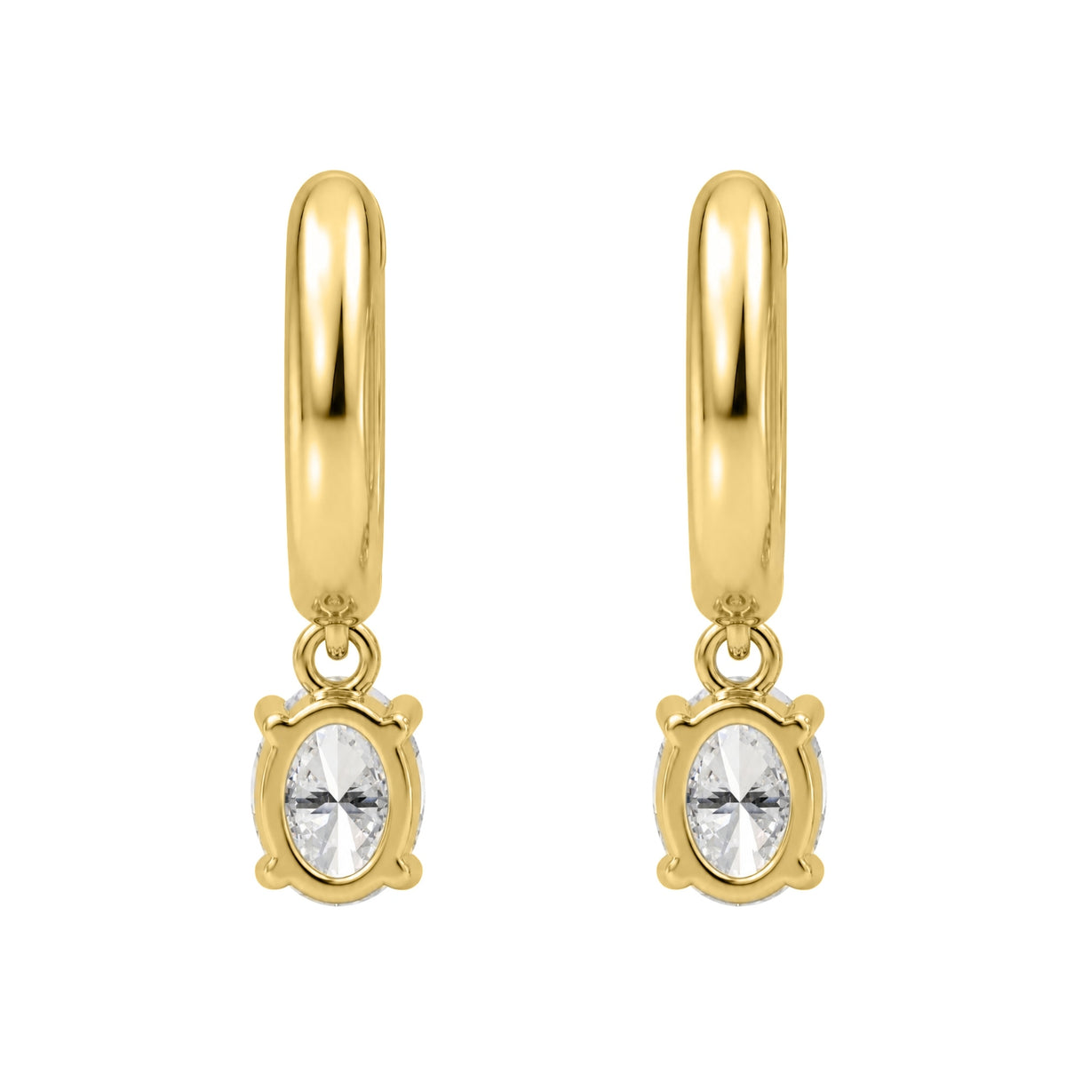 1-4 ctw Oval Hoop Earrings