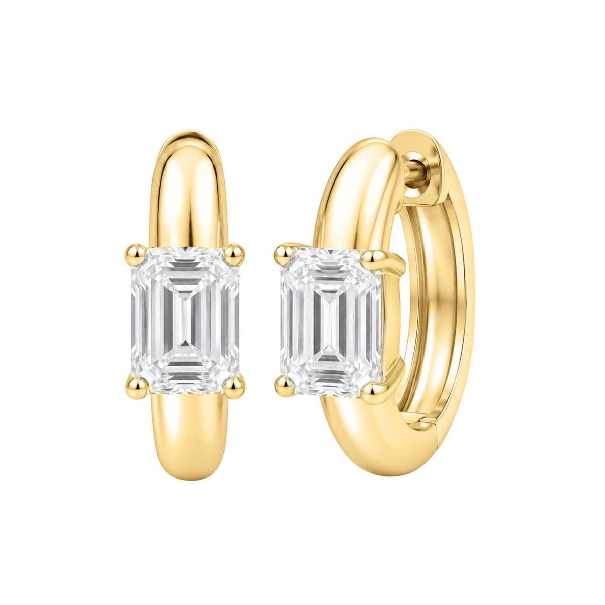 1-4 ctw Mixed Solitaire Hoop Earrings
