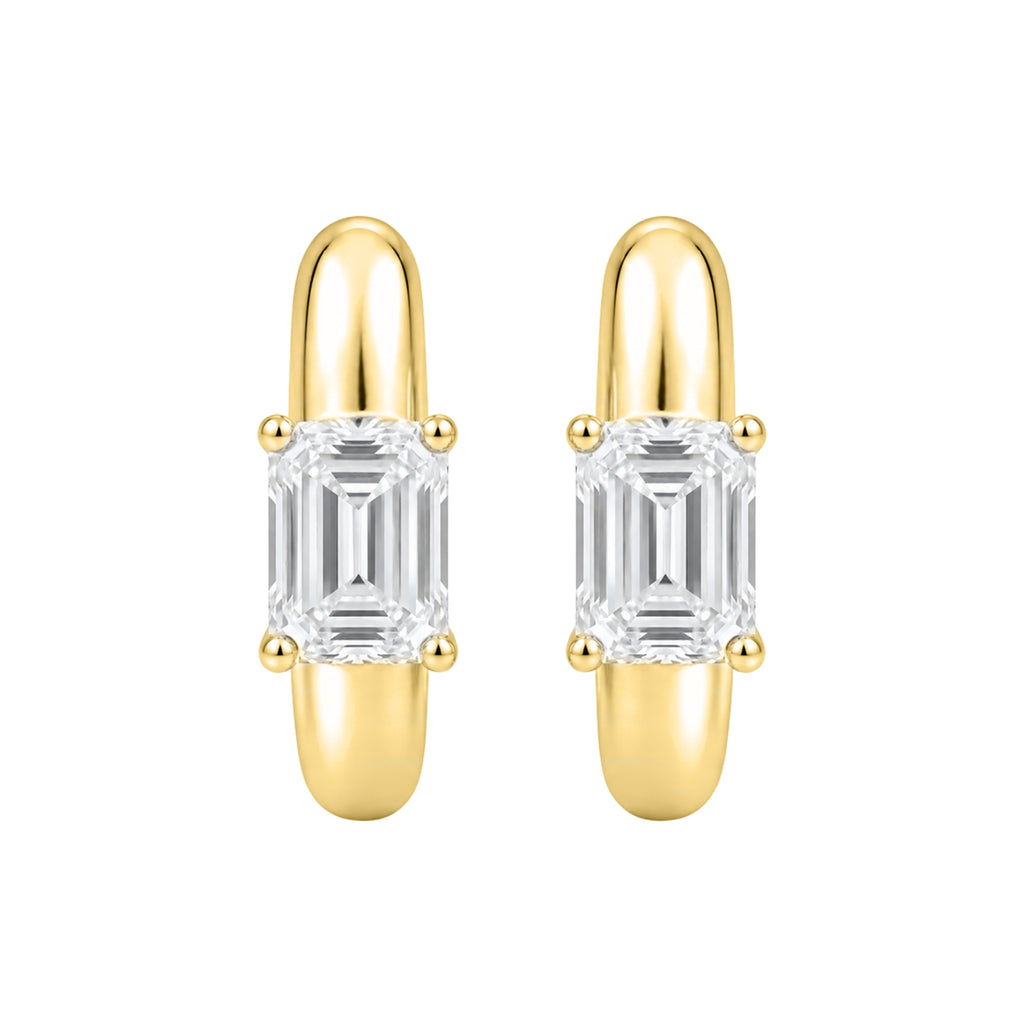1-4 ctw Emerald Hoop Earrings