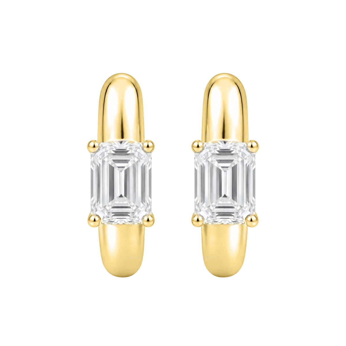1-4 ctw Emerald Hoop Earrings