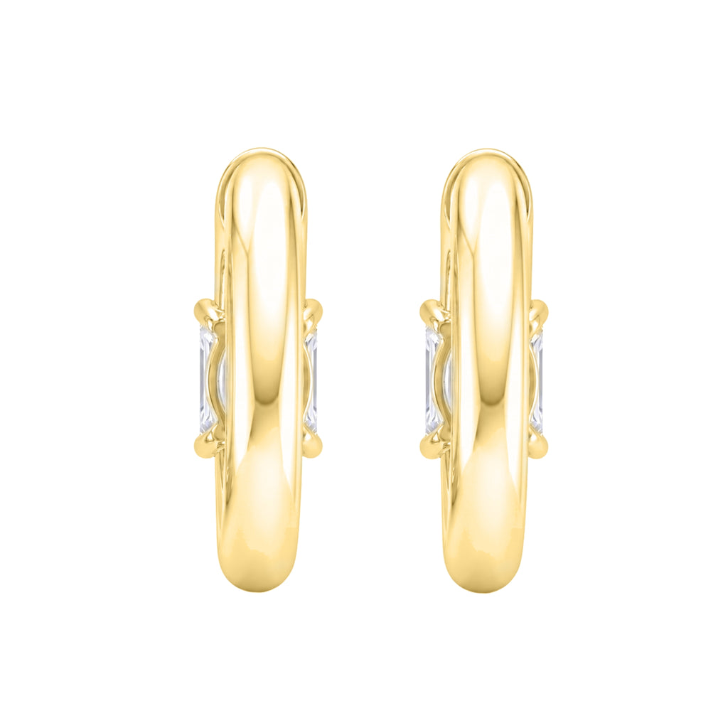 1-4 ctw Emerald Hoop Earrings