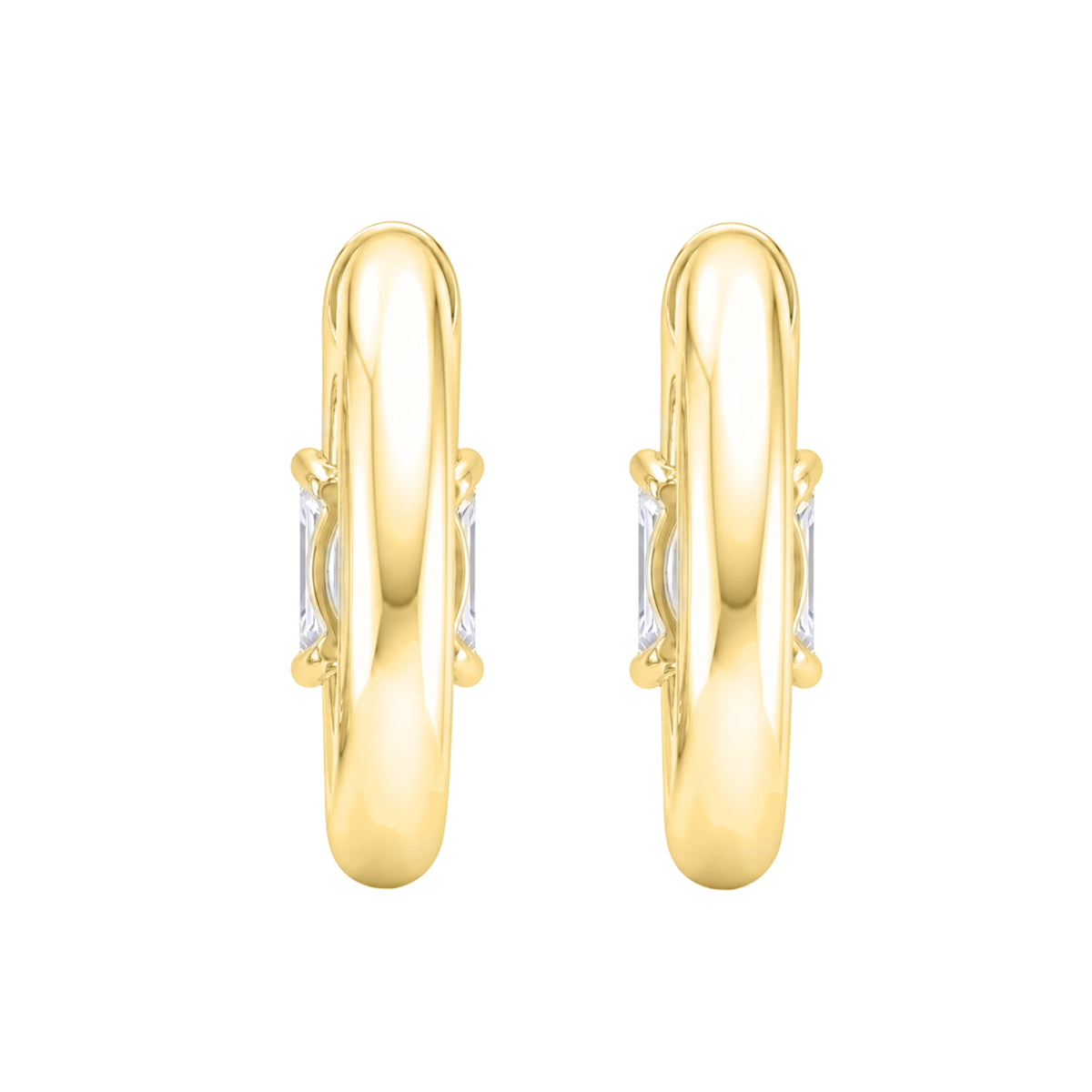 1-4 ctw Emerald Hoop Earrings