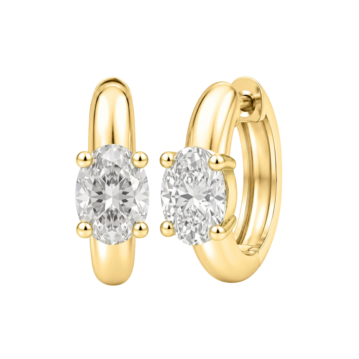 1-4 ctw Mixed Solitaire Hoop Earrings