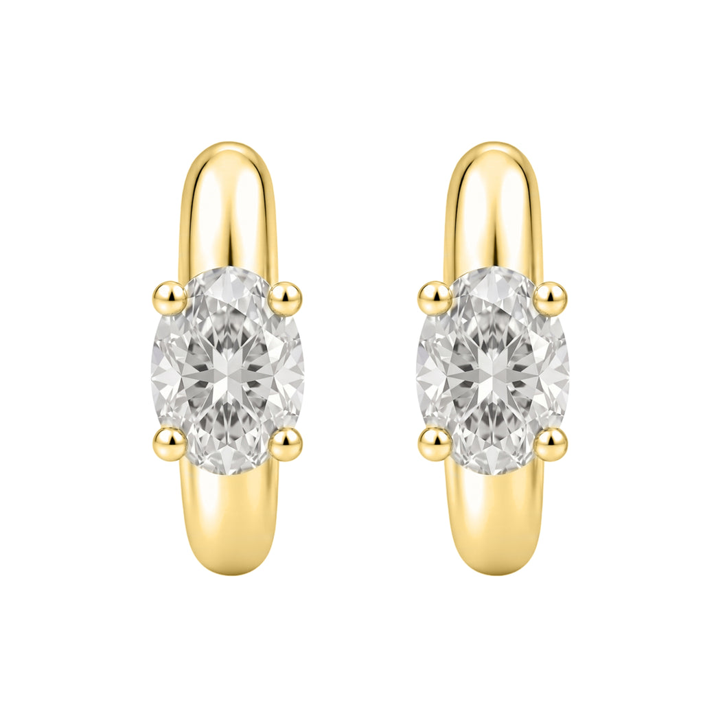 1-4 ctw Oval Hoop Earrings