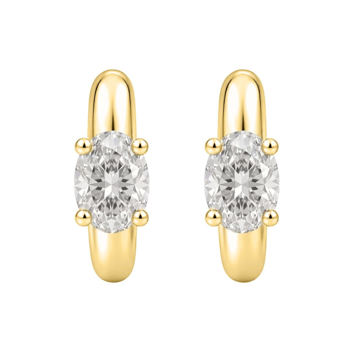 1-4 ctw Oval Hoop Earrings