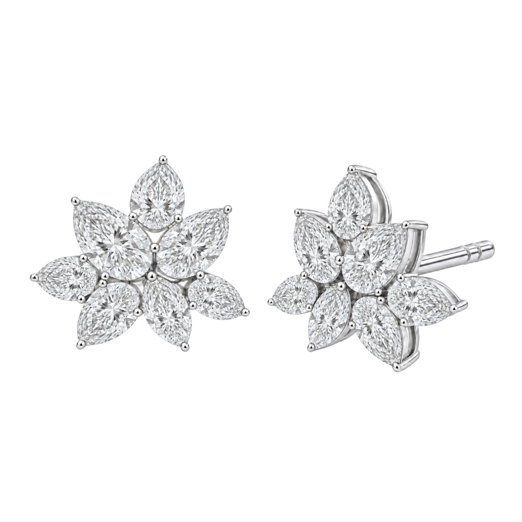 3 ctw Pear-Marquise Stud Earrings