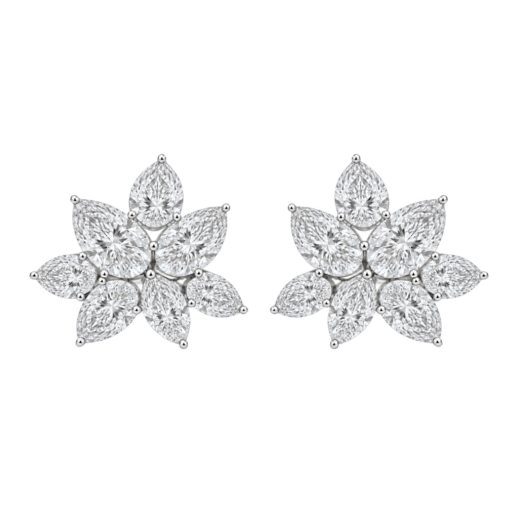 3 ctw Pear-Marquise Stud Earrings