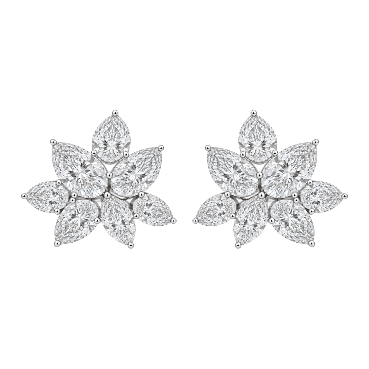 3 ctw Pear-Marquise Stud Earrings
