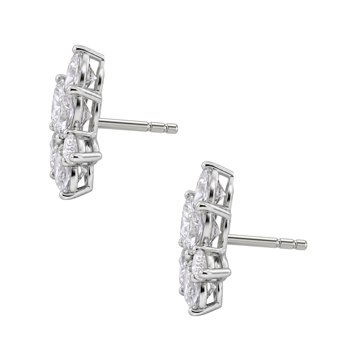 3 ctw Pear-Marquise Stud Earrings