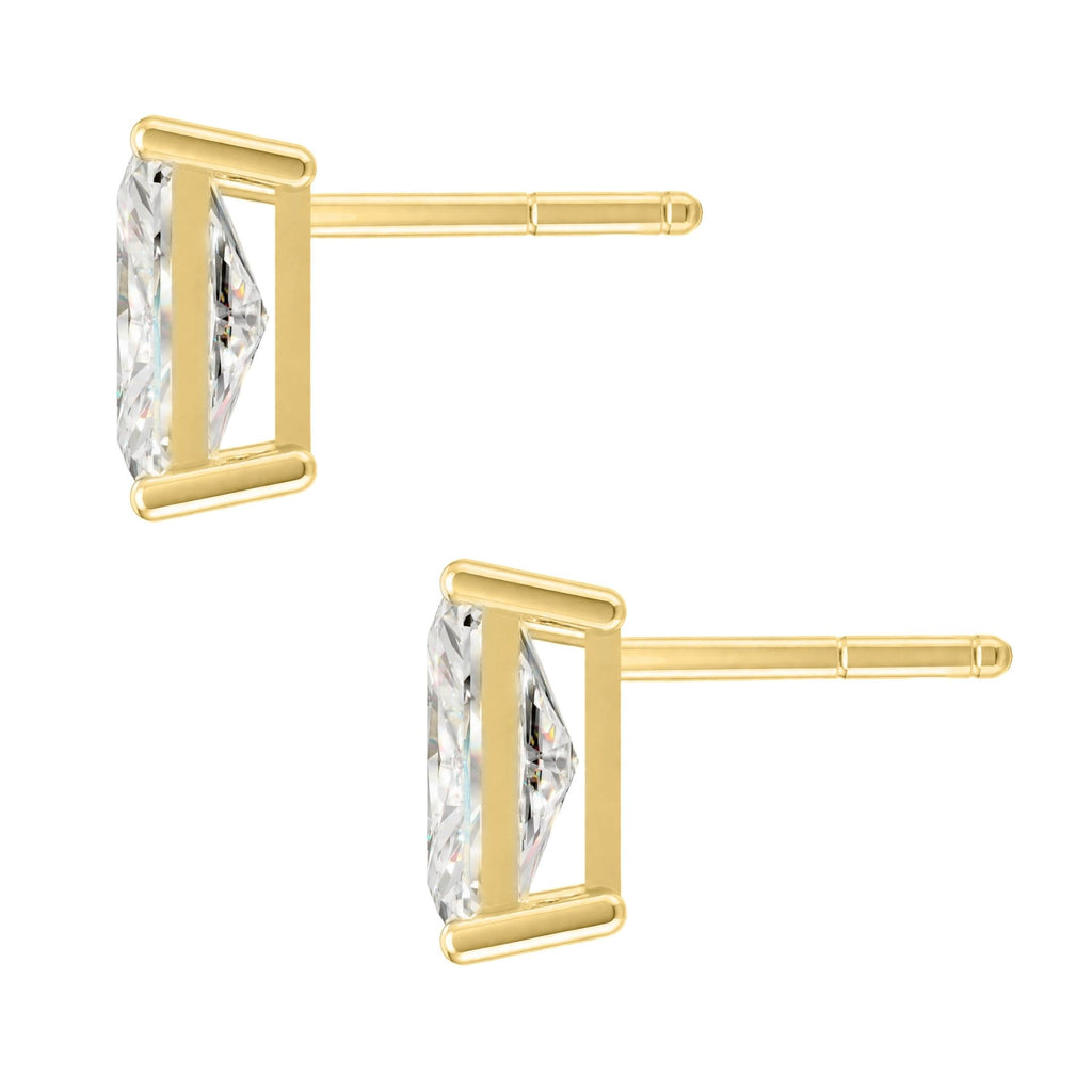 1.00-6.00 Carat T.W. Radiant-cut Lab Grown Diamond (F/VS) 14K Gold Stud Earrings