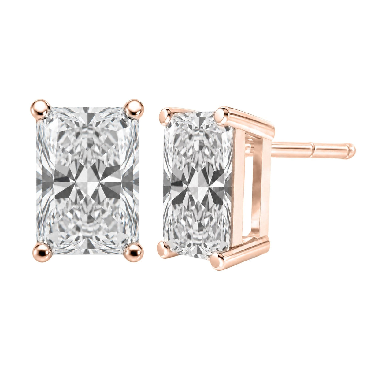 1-6 ctw Radiant Stud Earrings