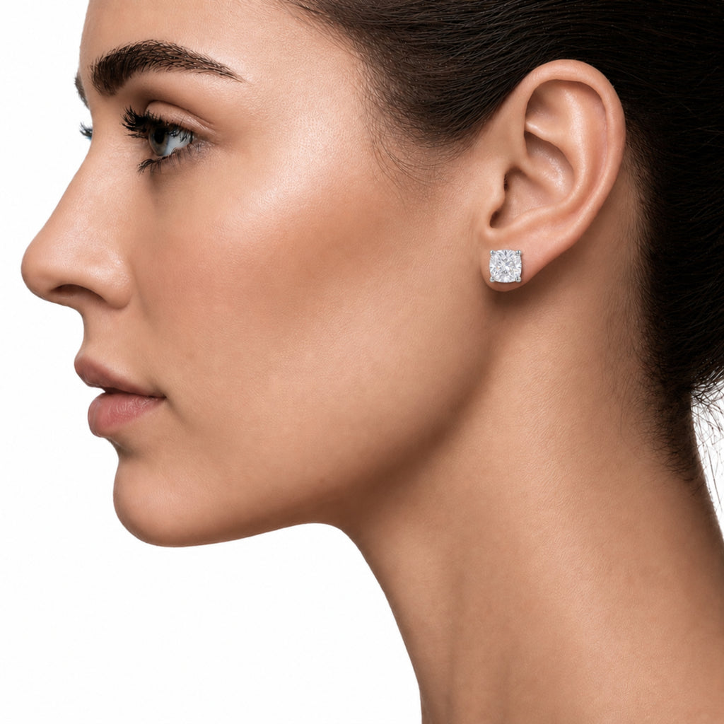 1-6 ctw Cushion Solitaire Stud Earrings
