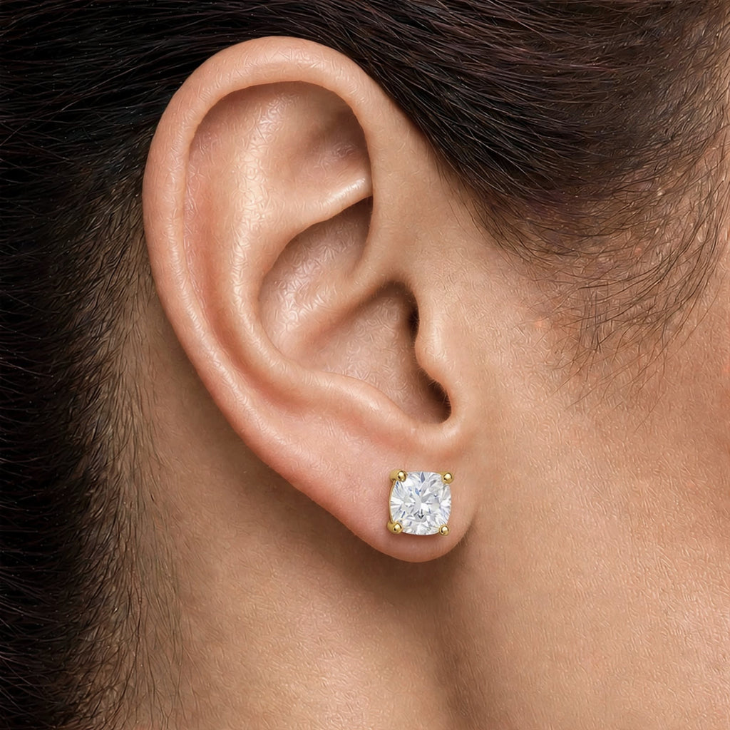 1-6 ctw Cushion Solitaire Stud Earrings