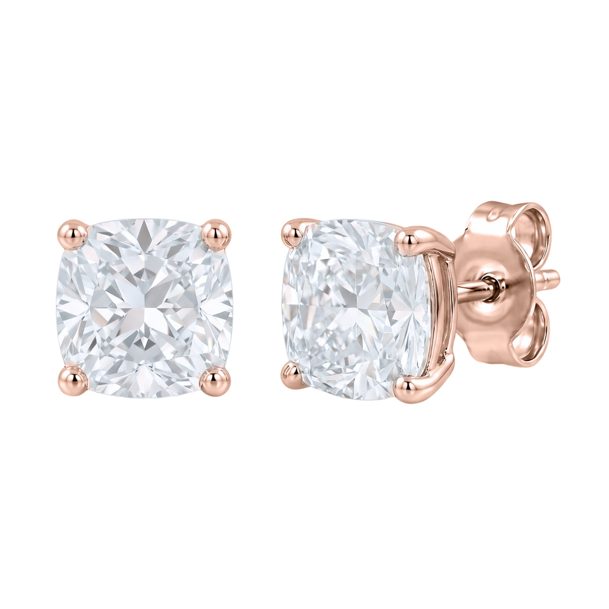 1-6 ctw Cushion Solitaire Stud Earrings