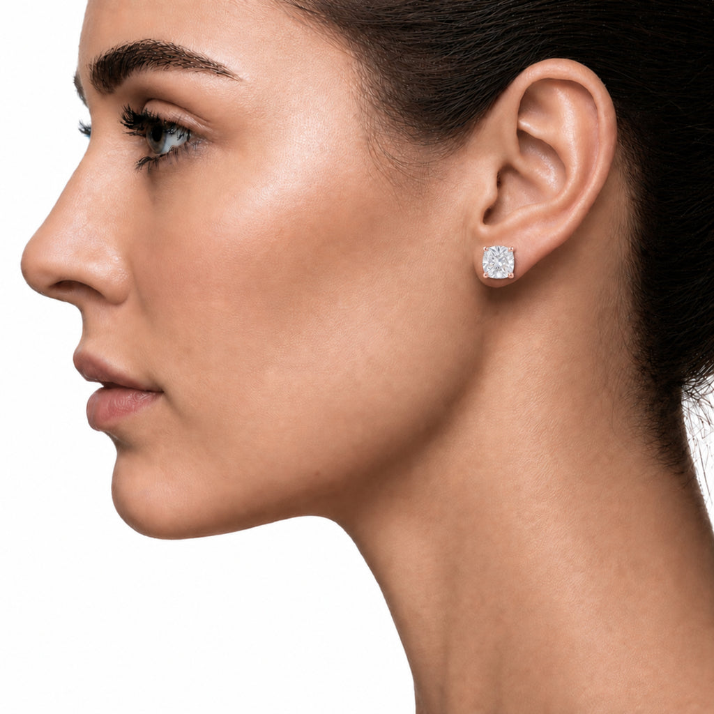 1-6 ctw Cushion Solitaire Stud Earrings