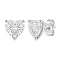 1-6 ctw Heart Solitaire Stud Earrings