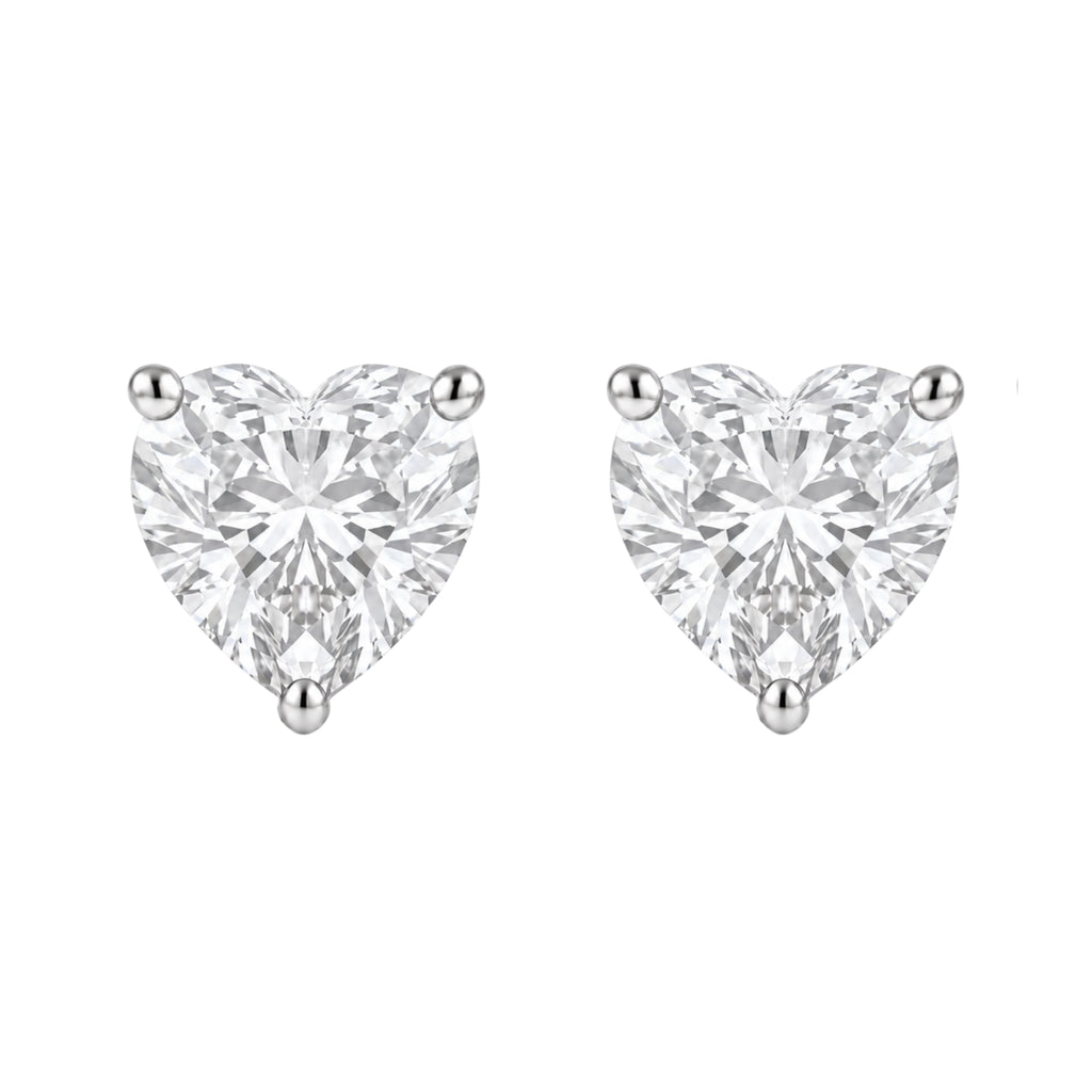 1-6 ctw Heart Solitaire Stud Earrings