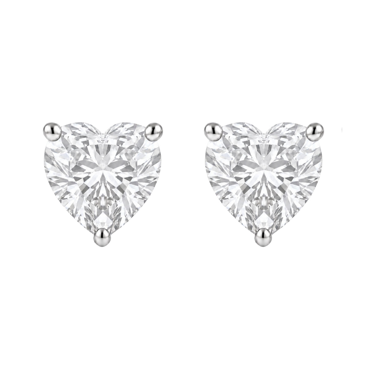 1-6 ctw Heart Solitaire Stud Earrings