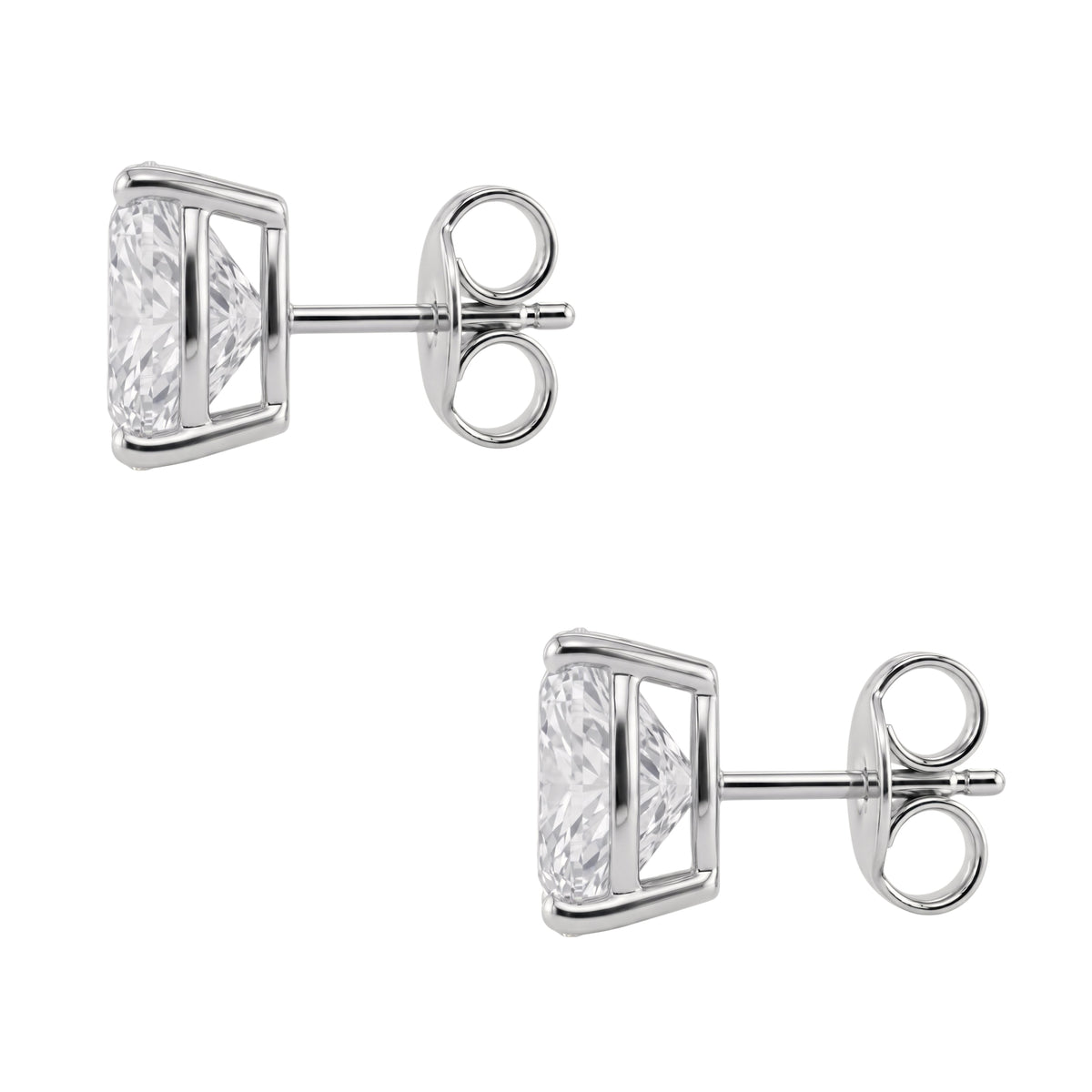 1-6 ctw Heart Solitaire Stud Earrings