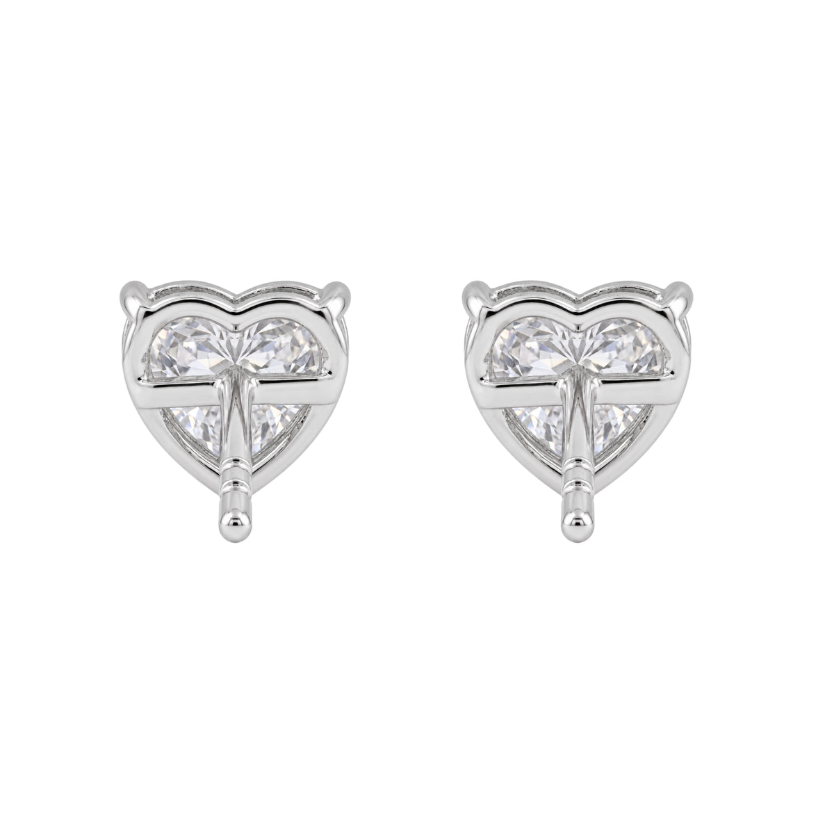 1-6 ctw Heart Solitaire Stud Earrings