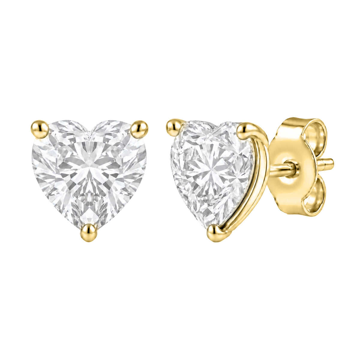 1-6 ctw Heart Solitaire Stud Earrings