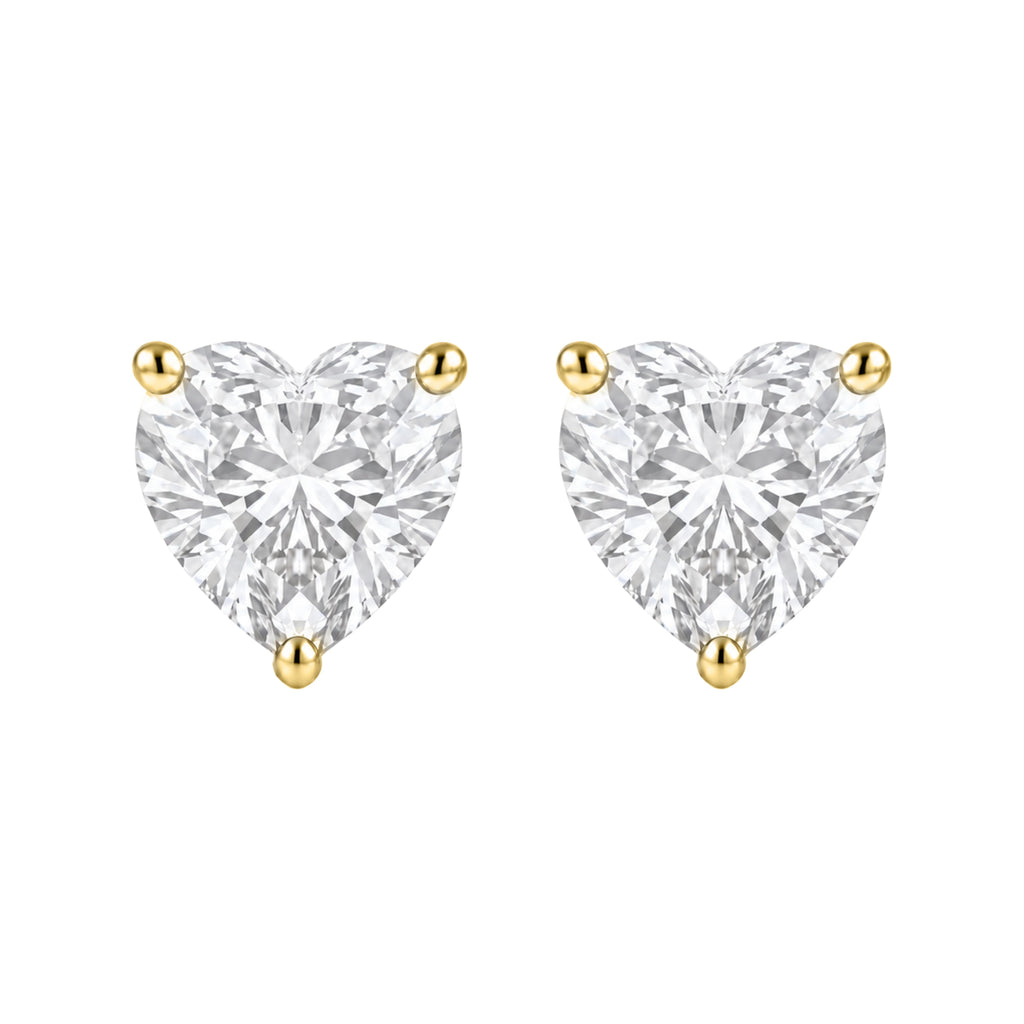 1-6 ctw Heart Solitaire Stud Earrings