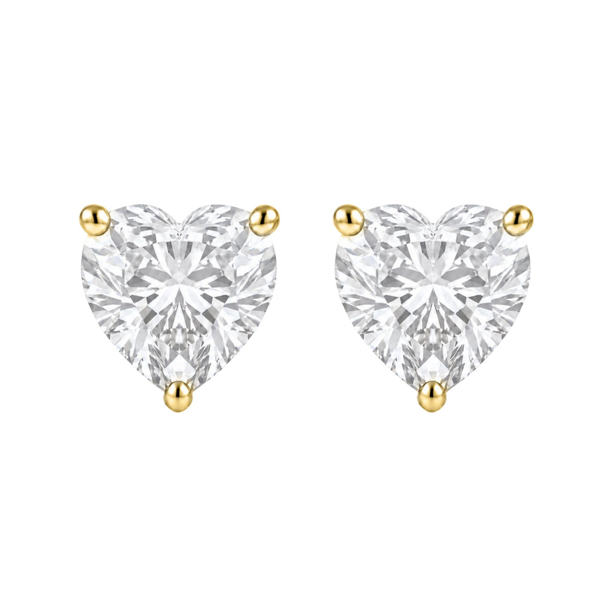 1-6 ctw Heart Solitaire Stud Earrings