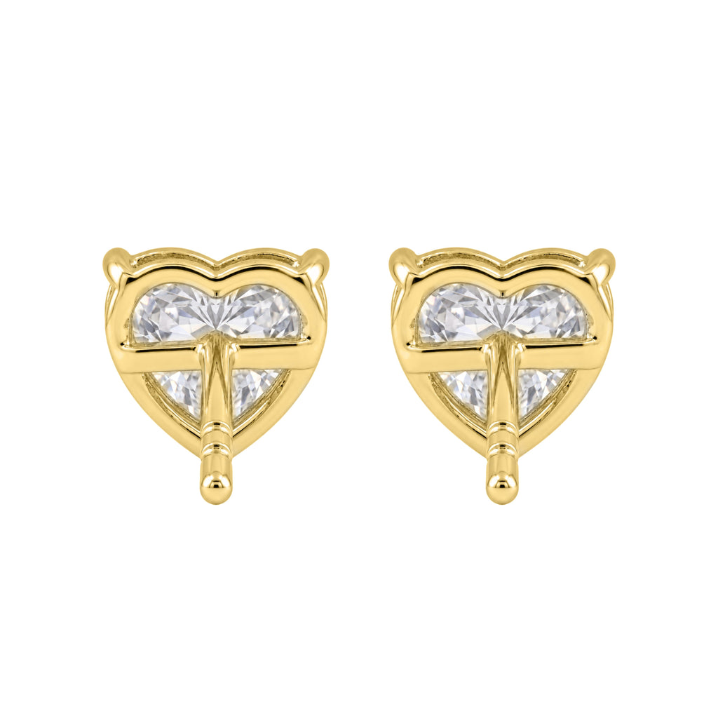 1-6 ctw Heart Solitaire Stud Earrings