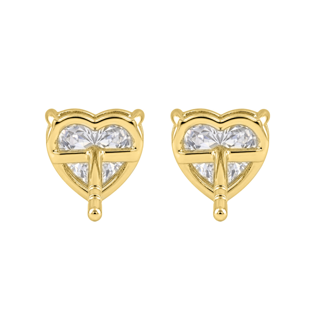 1-6 ctw Heart Solitaire Stud Earrings