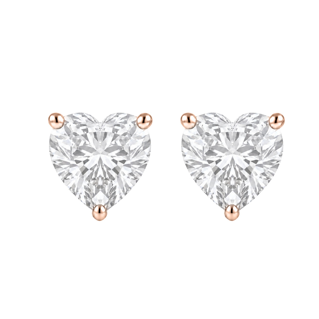 1-6 ctw Heart Solitaire Stud Earrings