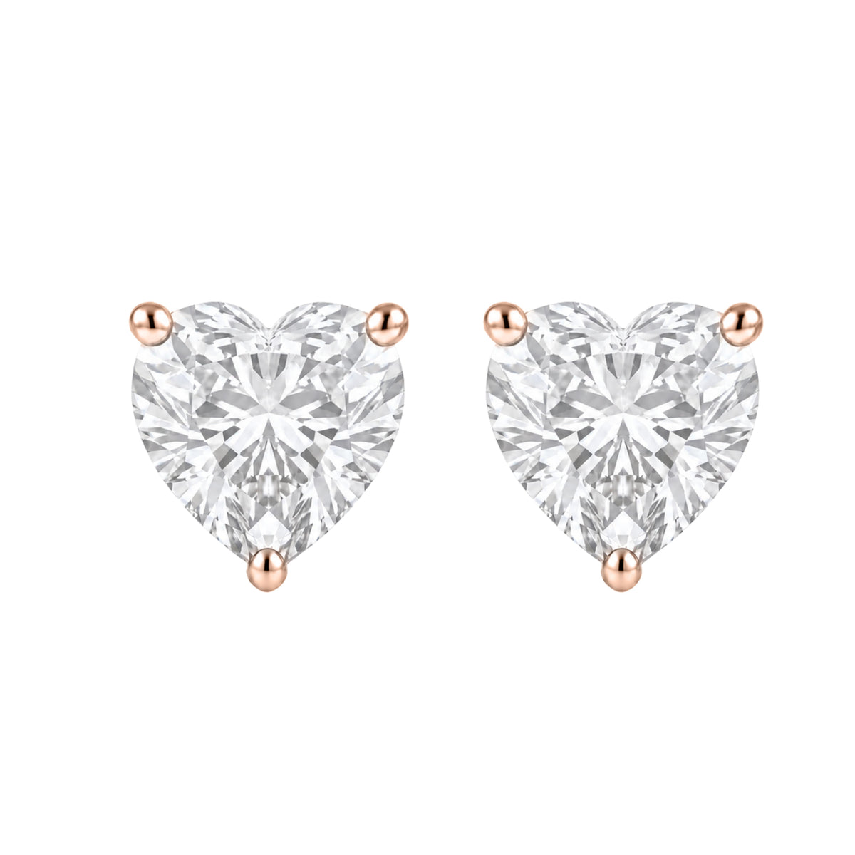 1-6 ctw Heart Solitaire Stud Earrings