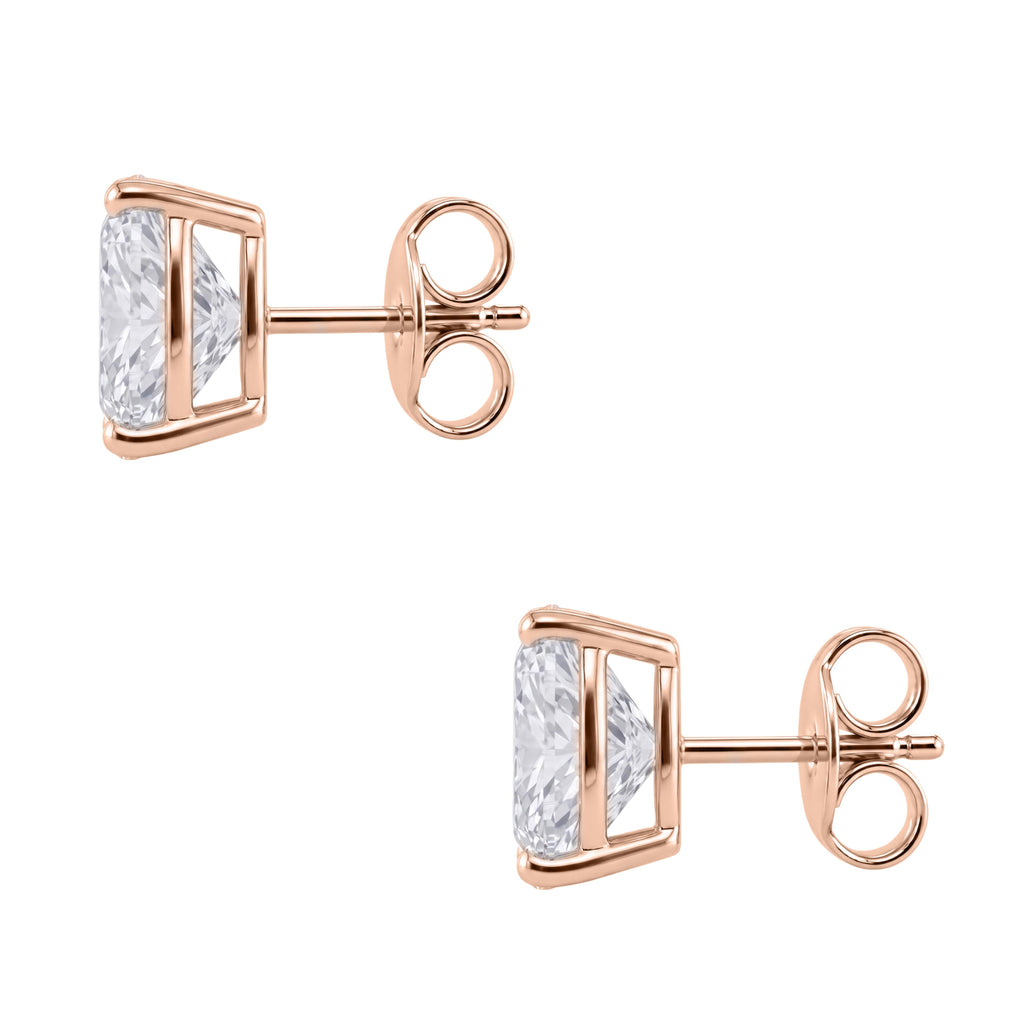 1-6 ctw Heart Solitaire Stud Earrings