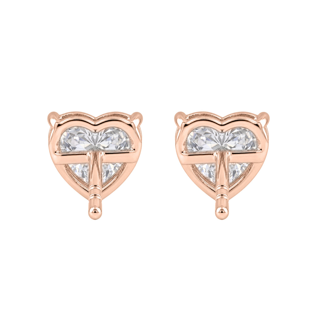 1-6 ctw Heart Solitaire Stud Earrings