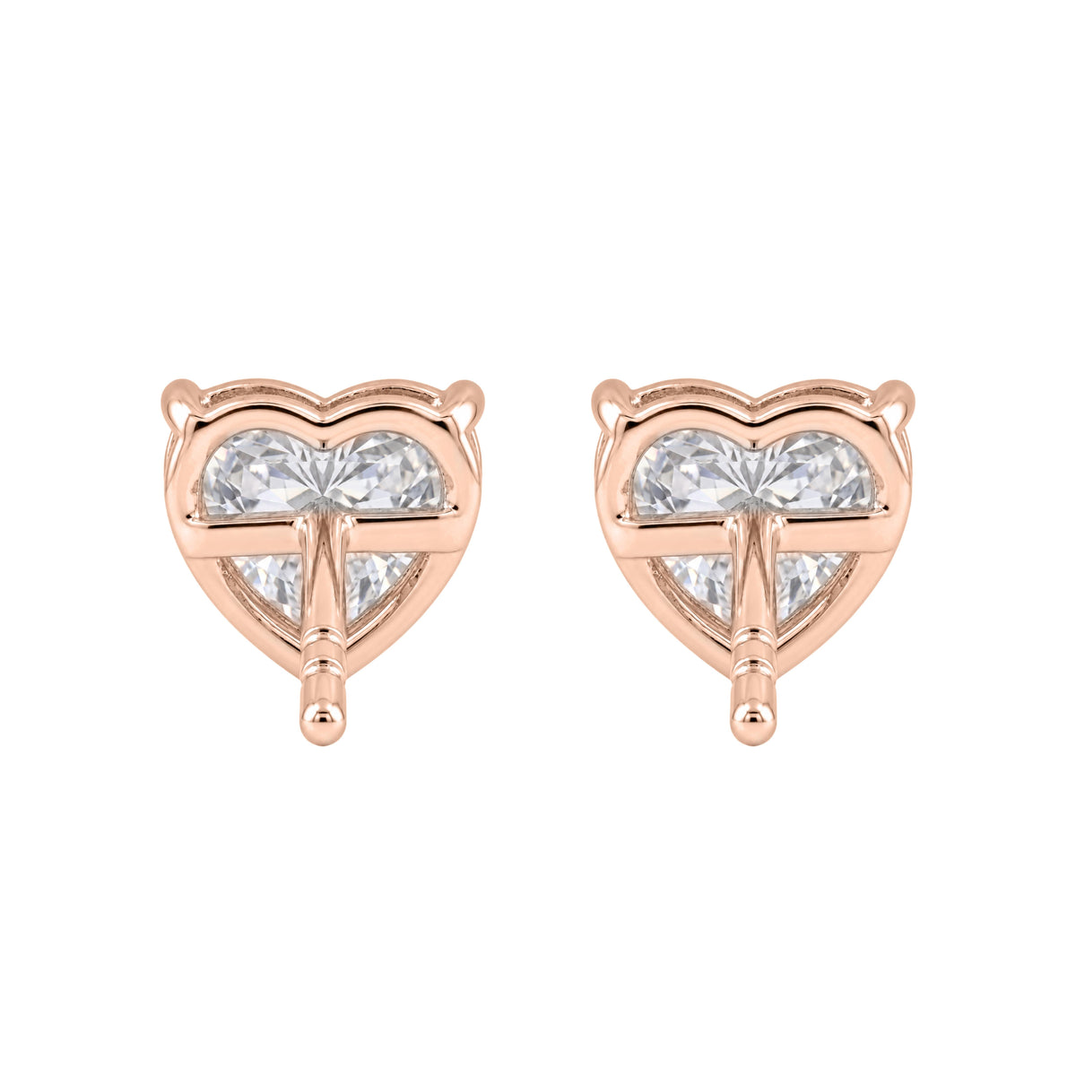1-6 ctw Heart Solitaire Stud Earrings
