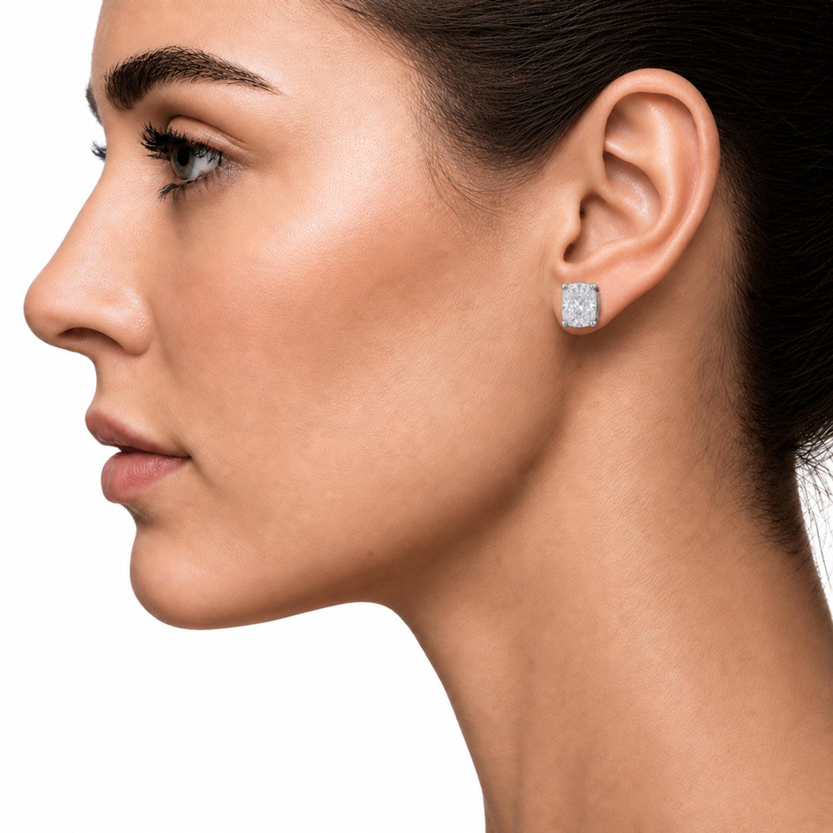 1-6 ctw Long Cushion Solitaire Stud Earrings