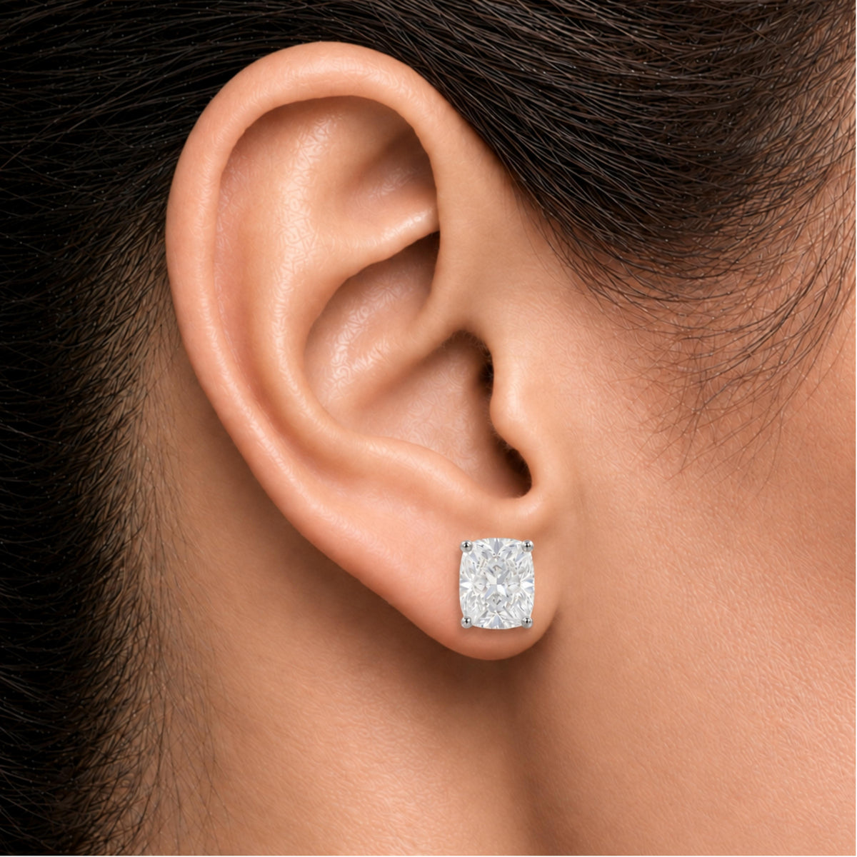 1-6 ctw Long Cushion Solitaire Stud Earrings