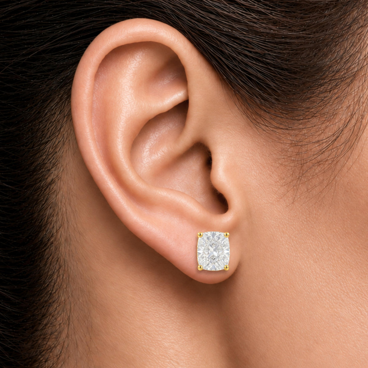 1-6 ctw Long Cushion Solitaire Stud Earrings