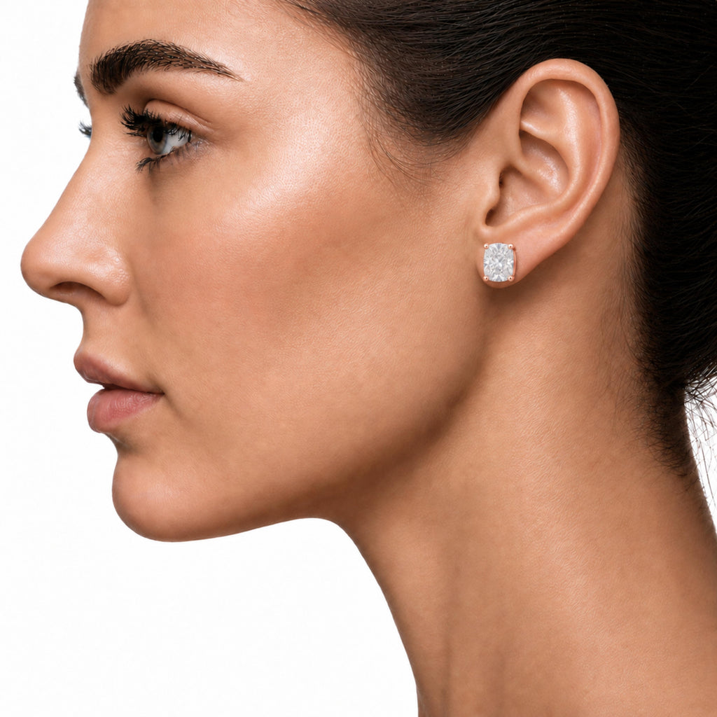 1-6 ctw Long Cushion Solitaire Stud Earrings
