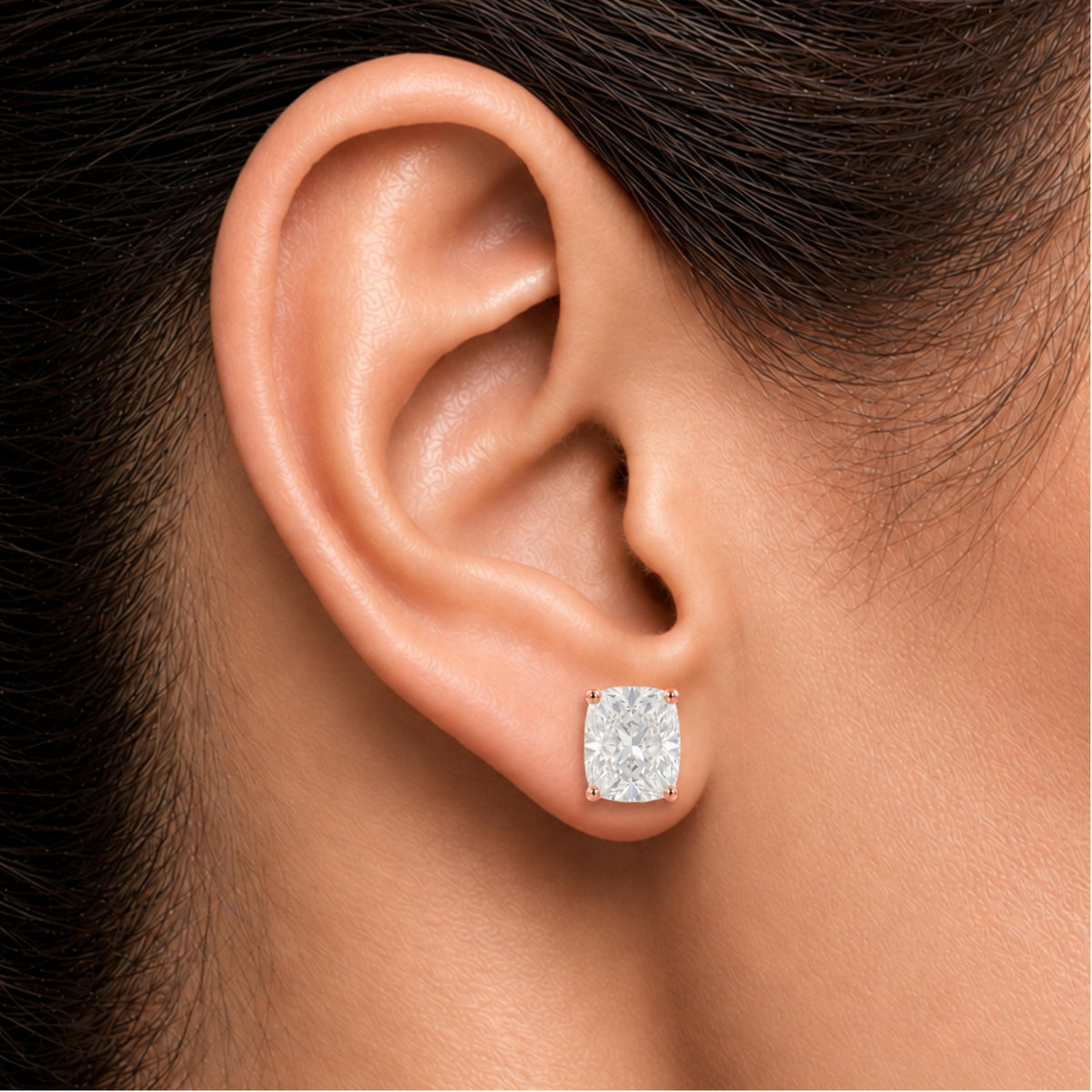 1-6 ctw Long Cushion Solitaire Stud Earrings