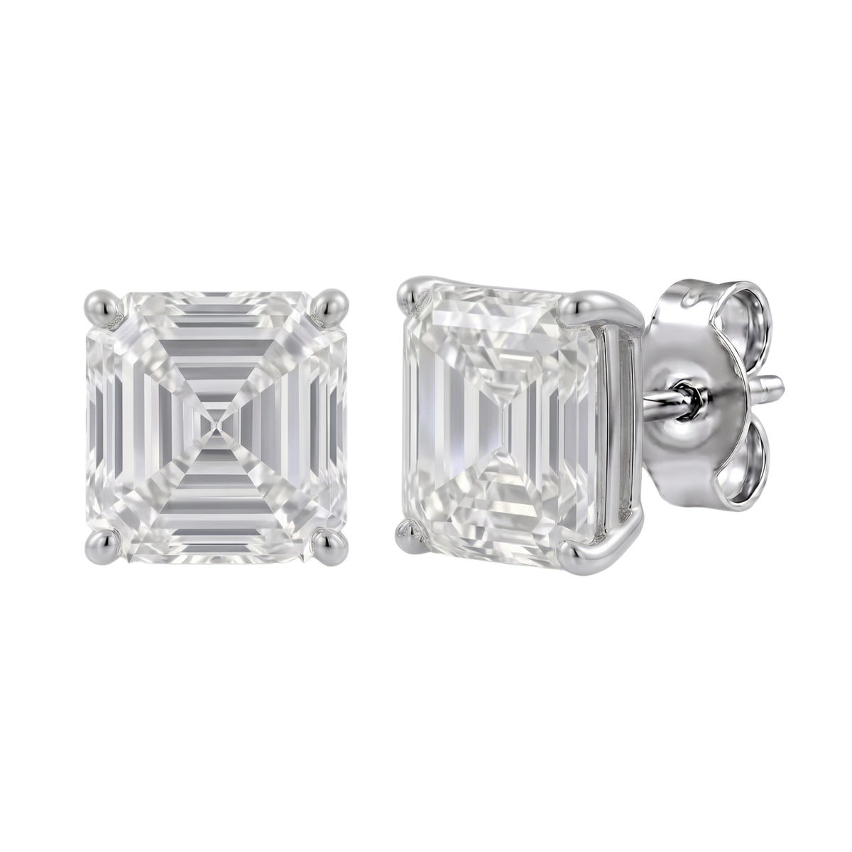 1-6 ctw Asscher Solitaire Stud Earrings