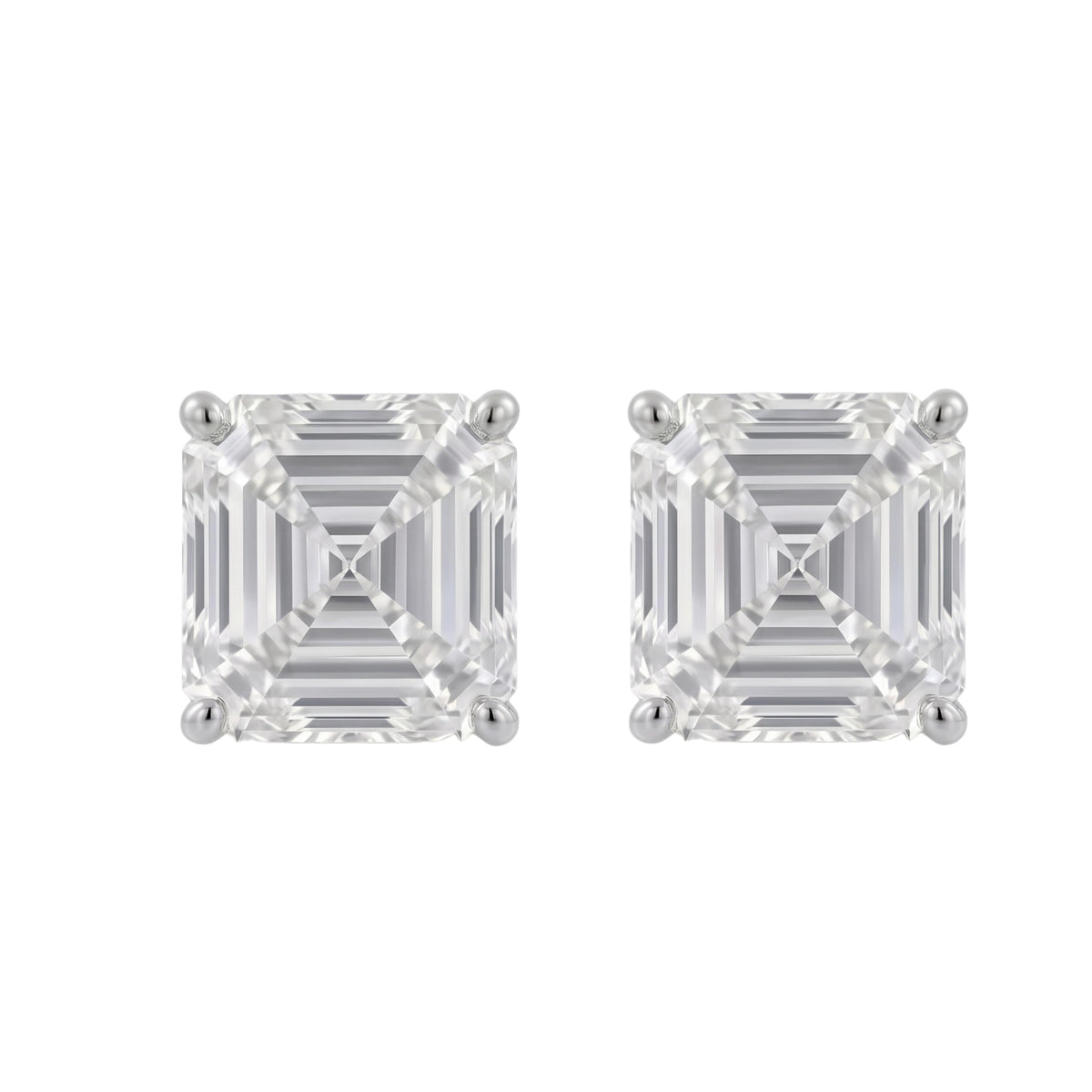 1-6 ctw Asscher Solitaire Stud Earrings