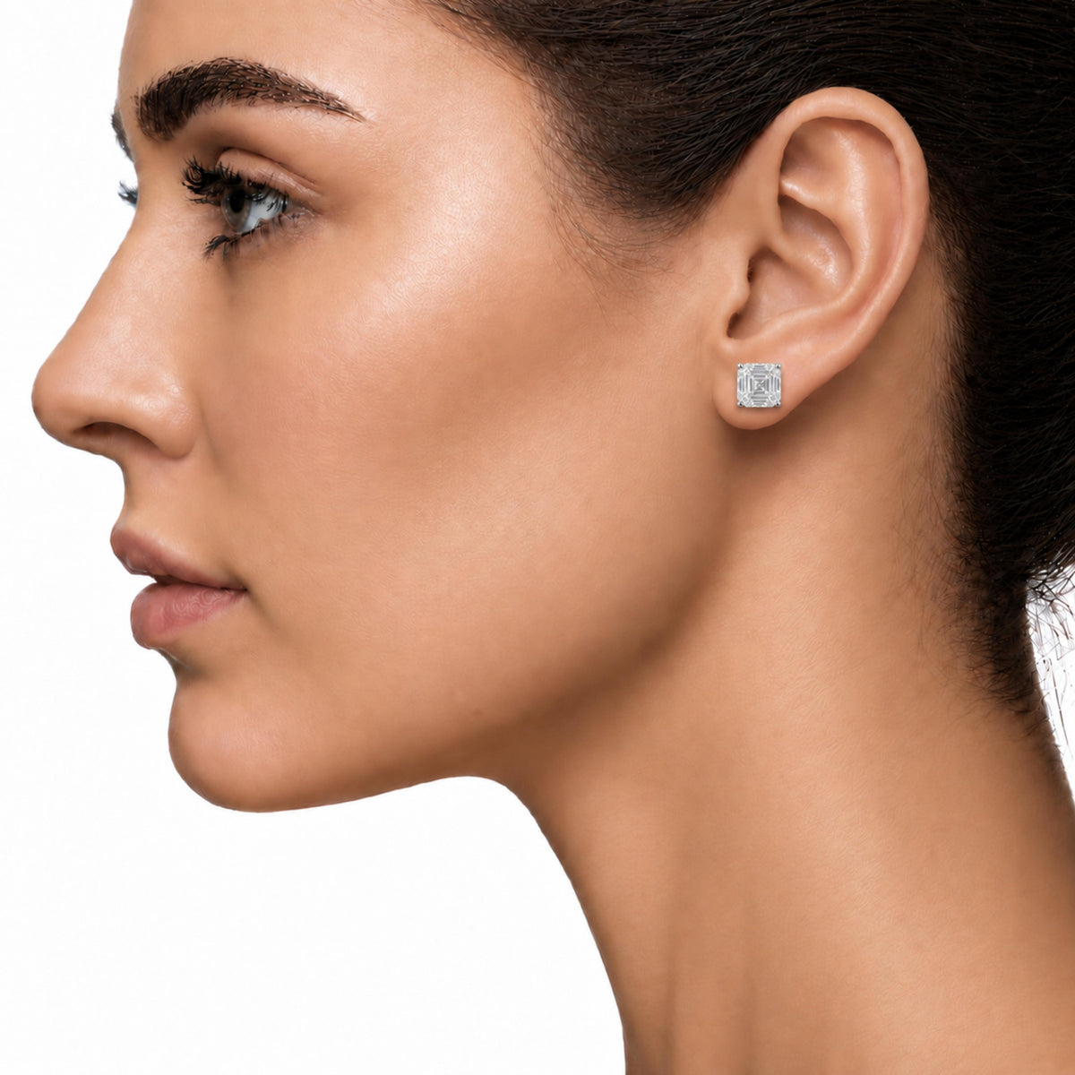 1-6 ctw Asscher Solitaire Stud Earrings