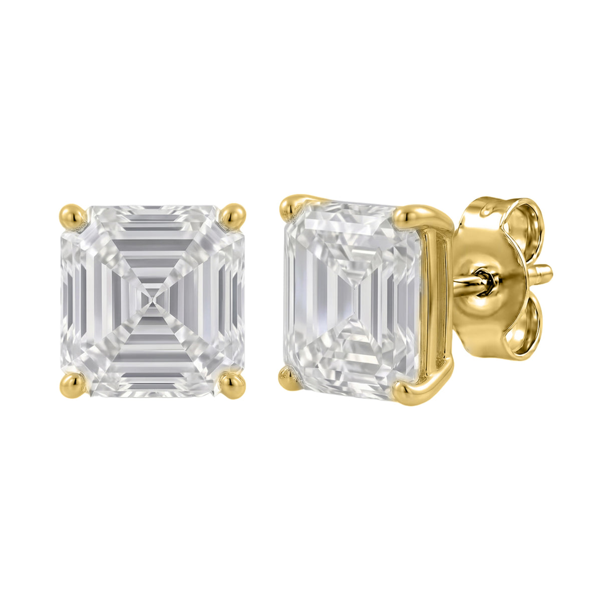 1-6 ctw Asscher Solitaire Stud Earrings