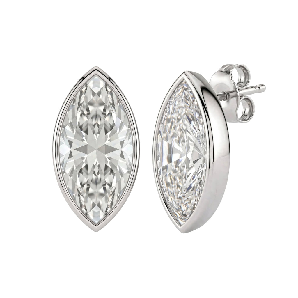 1-6 ctw Marquise Solitaire Bezel Stud Earrings