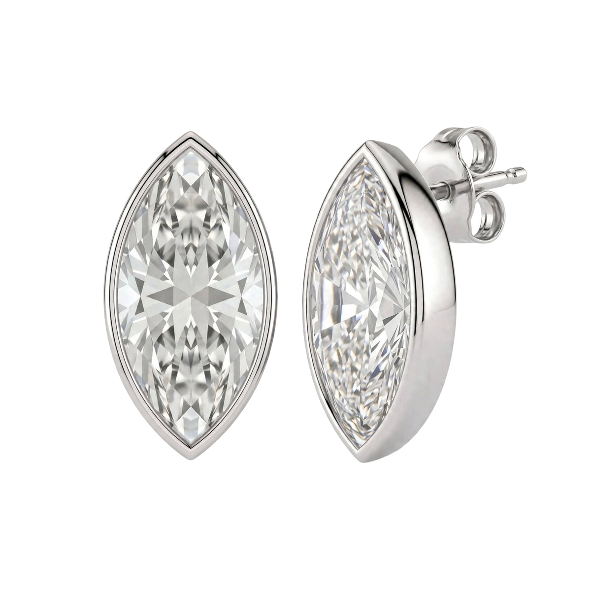 1-6 ctw Marquise Solitaire Bezel Stud Earrings