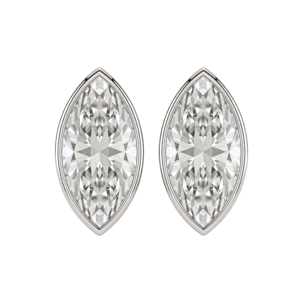 1-6 ctw Marquise Solitaire Bezel Stud Earrings