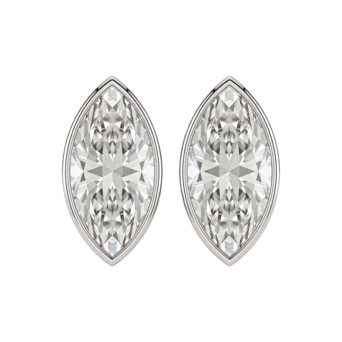1-6 ctw Marquise Solitaire Bezel Stud Earrings
