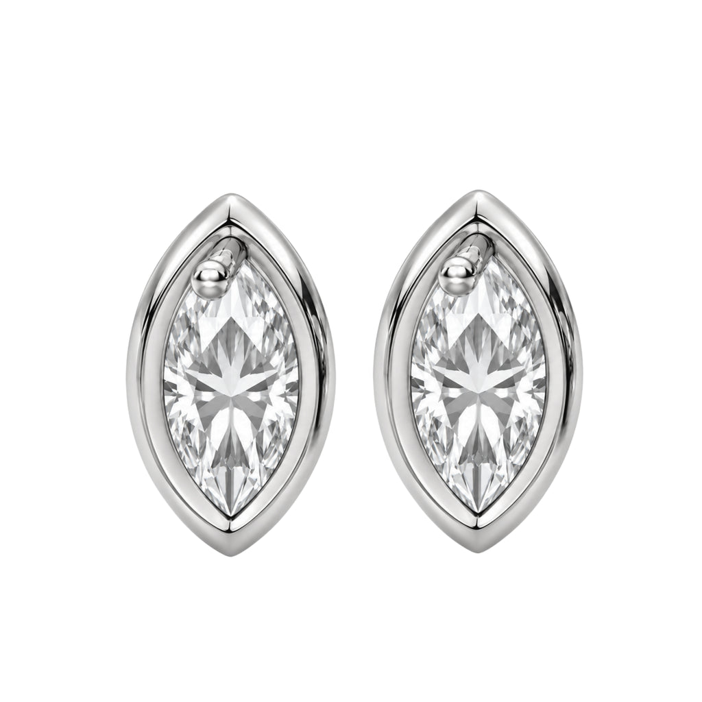 1-6 ctw Marquise Solitaire Bezel Stud Earrings