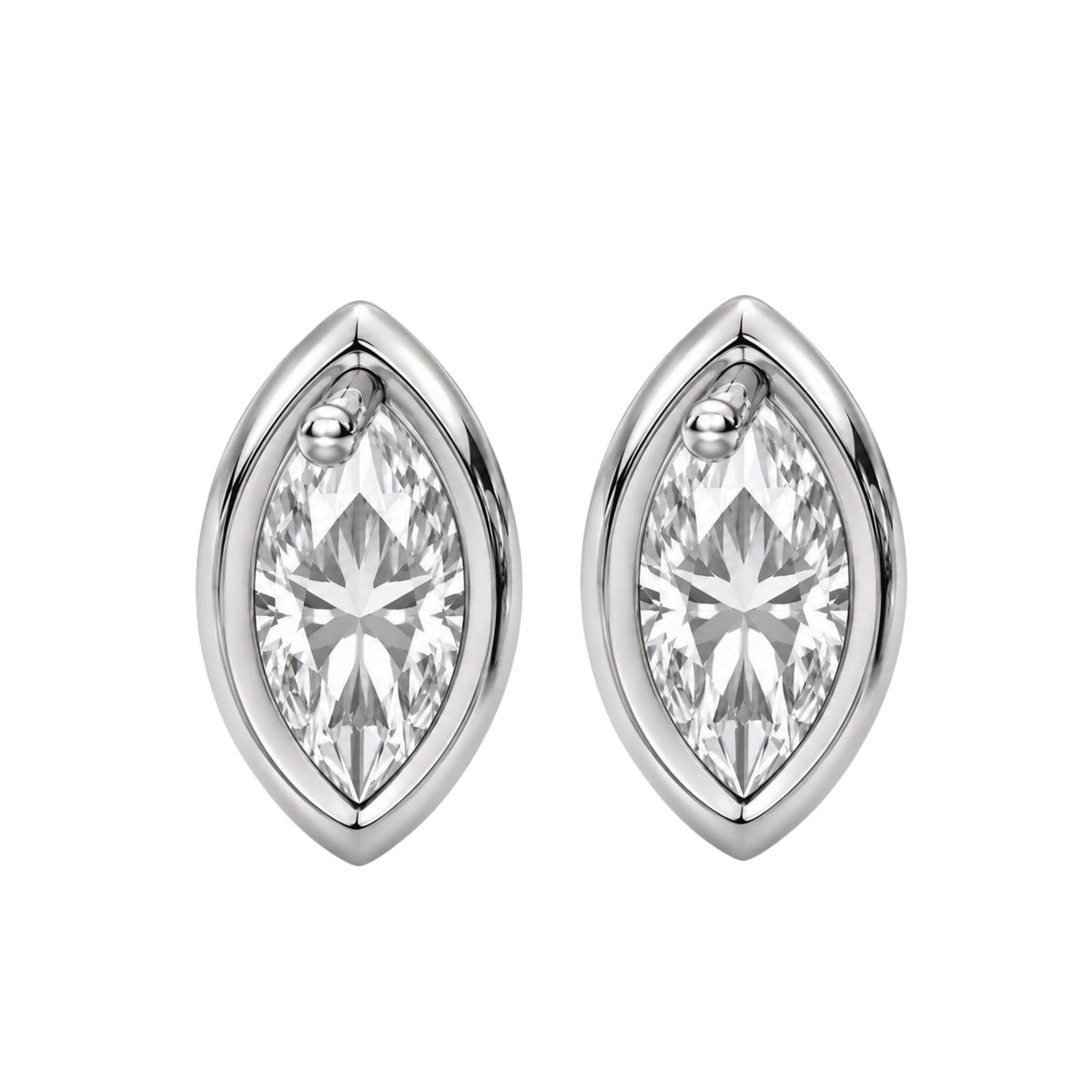 1-6 ctw Marquise Solitaire Bezel Stud Earrings