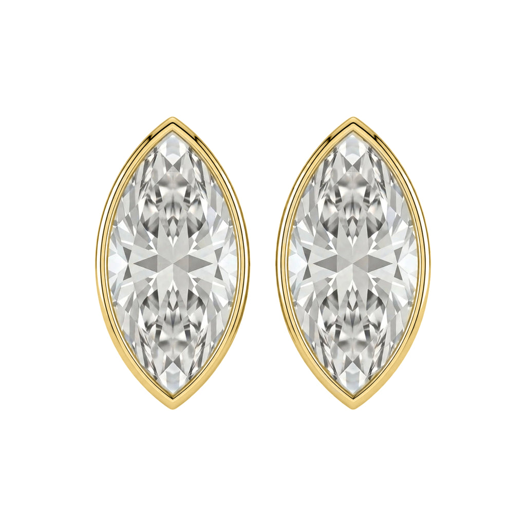 1-6 ctw Marquise Solitaire Bezel Stud Earrings